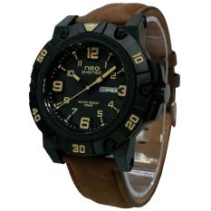 Digitec Neo N1104-TH Jam Tangan Pria Strap Leather Coklat Lis Kuning