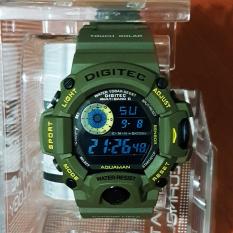 Digitec Wrist Watch Jam Tangan Sport DG-20647T Aquaman Dual Time Original - Green Army + Box