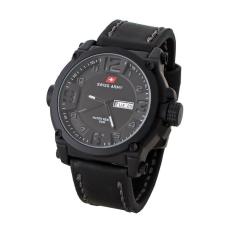 Dijamin ori - Swiss Army Basel SA1210 - Genuine Leather Strap - Jam Tangan Pria