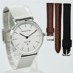 DISKON ALEXANDRE CHRISTIE AC 8566 WANITA SILVER WHITE RANTAI PASIR ORIGINAL