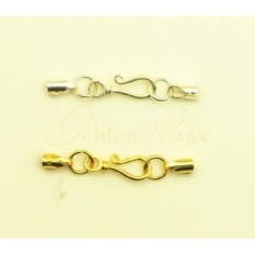 DIY Aksesoris Perhiasan 925 Klip Berlapis Perak Kaliber Besar Pipa Gesper Emas Fashion Gelang Tali Kulit Gesper Kalung 2.0mm -Intl