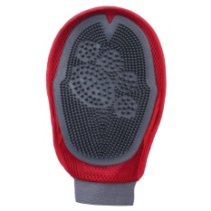 DJ Cat Mandi Sarung Tangan Dog Hair Removal Mitt Groomingbrushfor Hewan Peliharaan, Merah-Intl