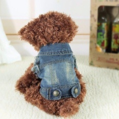 DJ Denim Anjing Jaket Pakaian Hewan Peliharaan Kucing Anjing Rompi Jeans Coat Anjing Pakaian (Luar Negeri)-Intl