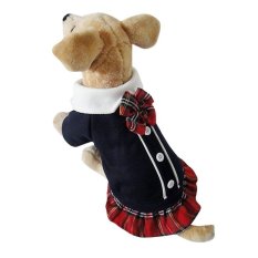 DJ Lovely Bowtie Modis Gaya Kampus PET Puppy Dogclothesjumpsuit Baju Pasangan For Musim Semi Musim Gugur FeL-Intl