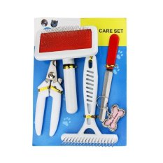 DJ Pet Grooming Tool Set Pack 5 Hewan Peliharaan Anjing Kucing Nail Clipper Nailfilegrooming Brush Penumpahan Alat untuk Bang Pendek Rambut Panjang, Kirim PET Idtagfree Hadiah, Pet Grooming Kit B (Intl)-Intl