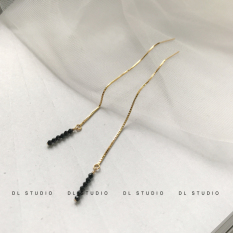 DL Hitam Rajut Produksi Spinel Anting Mutiara Rantai