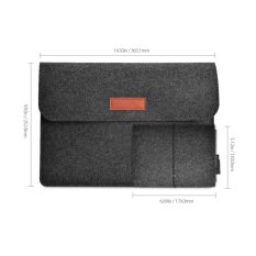Dodocool 13.3-inch Felt Sleeve Cover Jinjing Case Protective Bag 4 Kompartemen dengan Mouse Pouch untuk Apple 13