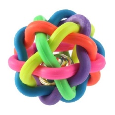 Anjing Puppy Kucing PET Rainbow Colorful Karet Mainan Suara Bell Asyik Bermain Bola-Intl