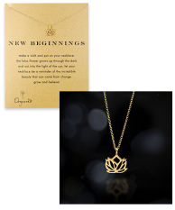 DOGEARED Emas Produk Asli Ulang Tahun Lotus Kalung