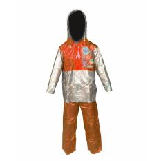 Dolphin Jas Hujan Anak Remaja Setelan Baju Celana Tipe 942 - Club FootBall - Silver Coklat - Dominan Coklat
