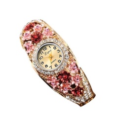 DOTEC LVPAI Jual Hot Fashion Wanita Mewah Watches Wanita Gelang Gelang Pink-Intl