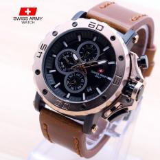 Dubai Watches Swiss Army HDC+ Jam Tangan Fashion Pria Terbaru - Tali Kulit