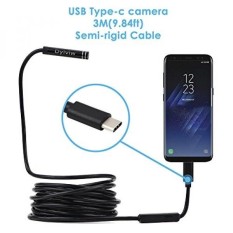 Dylviw 3 Meter (9.84ft) rigid Kabel Usb C Endoskop Tipe C Borescope Inspeksi Kamera 2.0 Megapixels HD Ular Kamera untuk ANDROID Baru Samsung Galaksi s8, s8 Plus, Google Piksel, Perhubungan 6 P, Huawei V9-Internasional