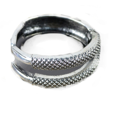Burung Elang Claw 3 Talon Bangle Gelang Clamp Cuff (Silver)