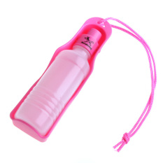 EGC Minum Plastik Pet Dog Cat Hewan Air Makan DrinkDrinkingBottle Dispenser 250 Ml (Pink)-Intl