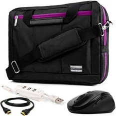 El Prado 3-Dalam-1 Hibrida Ungu Memangkas Laptop Tas W/3 PC Aksesori Bundel UNTUK Dell inspiron/Latitude/Alienware/XPS/Workstation Seluler Presisi 14