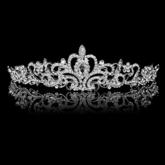 Mewah Elegan Diamante Berlian Imitasi Crown Partai Pernikahan Kado Pengantin Baru