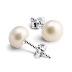 Elegan Silver Pure Pearl Giwang Menawan Anting Wanita Lady Girl Party Hot