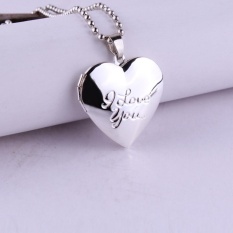 Elife Valentine Kekasih Hadiah Hewan Bingkai Foto Bisa Membuka Liontin Kalung Heart Pendant Necklace (#2)-Intl