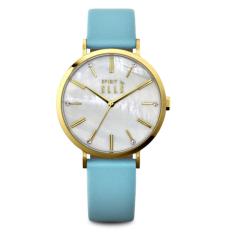 Elle - Jam Tangan Wanita - Gold-Putih - Strap Light Blue - ES20118S03X
