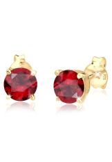 Elli Germany 925 Silver Anting Swarovski Element Merah Tua