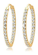 Elli Germany 925 Sterling Silver Anting Creol Glamor Swarovski® Lapis Emas Putih