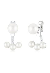 Elli Germany 925 Sterling Silver Anting Front-Back Mutiara Air Tawar Silver