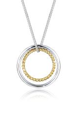 Elli Germany 925 Sterling Silver Kalung Berlapis Emas Simple Ring Set Emas