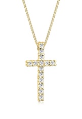 Elli Germany 925 Sterling Silver Kalung Salib Swarovski® Crystals Putih