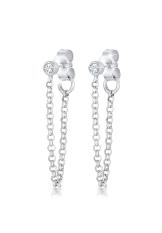 Elli Germany 925 Sterling Silver Earring Trend Geo Swarovski® Crystals Silver