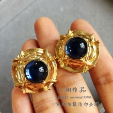 Emas Retro Resin Lebih Anting Jepit Tanpa Tindik Mutiara Anting Jepit Tanpa Tindik