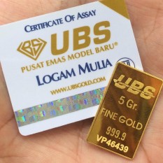 Emas UBS 24k Logam Mulia 5gr Dan Sertifikat Terbaru