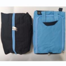 Emwe SCO Shoe Shoes Case Organizer 2in1 (Tas untuk tempat sepatu, sandal dan kaus kaki) Tas gym sepatu futsal olahraga, sepak bola, sport bag, badminton, running tennis - Biru-hitam