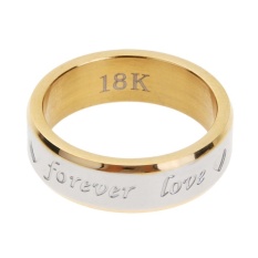 Pertunangan Selamanya Cinta Pasangan dari Baja Tahan Karat Cincin Perhiasan Aksesoris (Gold)-10-Intl
