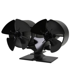 ERA F260 4 Blades Double Kompor Panas Penggemar Bahan Bakar Hemat Daya Kipas Kompor Ramah Lingkungan Fan untuk Home Kitchen Aksesoris Hitam-Intl