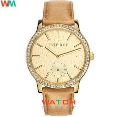 Esprit ES108112002 - Jam Tangan Wanita - Tali Kulit Cream - Gold
