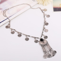 Etnis Suku Boho Koin Pinggiran Manik-manik Kalung Perhiasan Peralatan Tari Perut