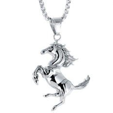 Euro-Amerika Titanium Baja Keringat Darah Ma Diao Udara Terjun Anda Menghidupkan Kembali Kebiasaan Lama Satu Gram Luo Pria AND WANITA Anti Karat Cepat Thoroughbred Kalung To Pergi Bersama dengan Dekorasi-Internasional
