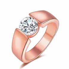 Eropa dan Amerika Fashion Mawar Emas Cincin Pasangan-Intl