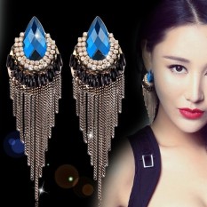 Eropa dan Amerika Dekorasi Big Earrings Korea Wanita Overrated Long Fringe Anting Kepribadian Trendsetter Nightclub Seksi Aksesoris-Intl