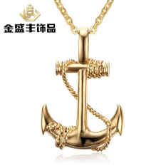 Eropa dan Amerika Laki-laki Anti Karat Anchor Liontin Pirates dari The Caribbean Anchor Liontin PN-461 (Warna: hitam Jangkar Tanpa Jaringan)-Internasional