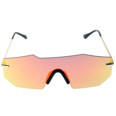Eropa Unisex Dipersonalisasi Dua Cermin Balok Kacamata (Merah Quicksilver)-Intl