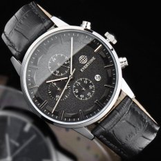 SEMUA ORANG Menyukai Gaya Juta Fashion Pusat Enam Pin Spark PatternPlating Film QUARTZ Mens Blue Sabuk QUARTZ Jam Tangan (Hitam) -Intl