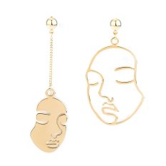 Kepribadian Berlebihan Facebook Earrings Korea Karakter Temperamen Pendant All-Match Bersih 925 Silver Red Tide Anti Alergi-Intl