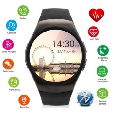 Excelvan KW18 Pintar Jam Tangan Mendukung Monitor Detak Jantung SIM Kartu Pesan Dorong Bluetooth Smartwatch Olahraga Jam Dinding untuk Android dan IOS -Internasional