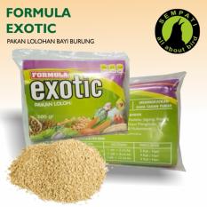 Exotic kemasan plastik 100 gram pakan bubur burung anakan piyek burung lovebird murai kacer anis kenari cucak lolohan spet