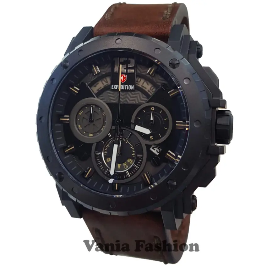 Harga expedition e6402mbc jam tangan pria strap leather coklat | HARGALOKA.COM