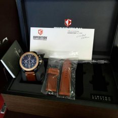 Expedition E6715MC Limited Edition - Jam Tangan Sport Formal Kasual Fashion Original Pria Cowok Terbaru Murah Keren Elegan Sporty Kulit Crono Tanggal Aktif Sertifikat Original Expedition E6715MC Limited Edition Coklat Black Rose Gold