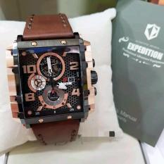 Expedition E6757M Original Jam Tangan Pria Stainless Leather