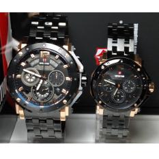 Expedition Jam Tangan Couple Expedition E6402MC/BF Black Rosegold Stainless Steel